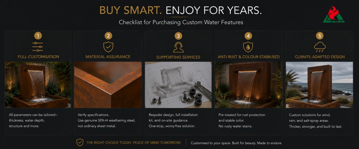 Checklist for Avoiding Pitfalls When Purchasing Customised Water Features